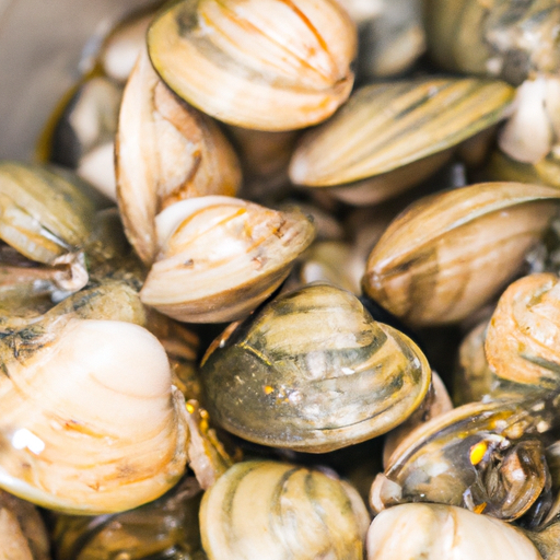 Fresh clams ready to be used in Dutch oven clam chowder.